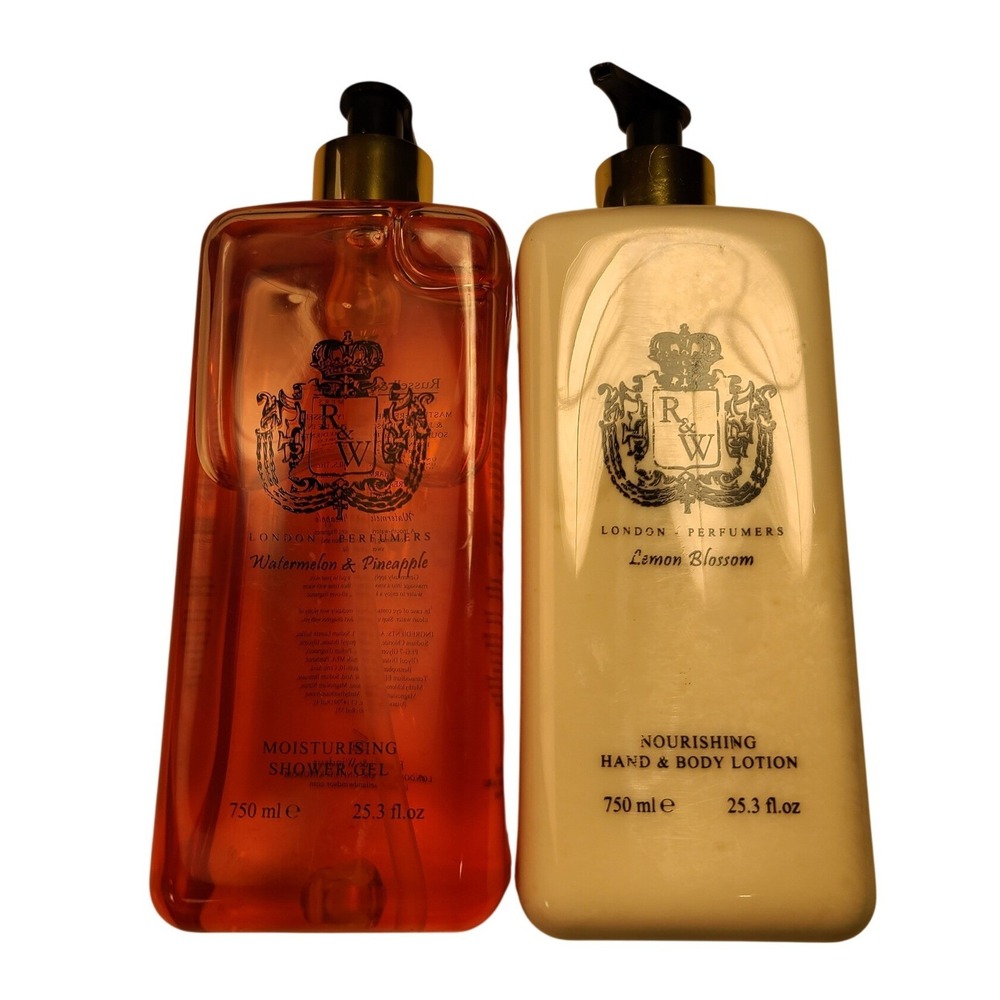 Russell & Windsor London Shower Gel and Body Lotion Set 750ml Watermelon Lemon